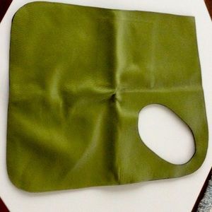 Green leather tote